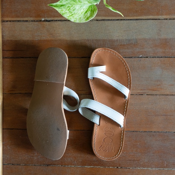 White Authentic Leather Sandals - Picture 5 of 5